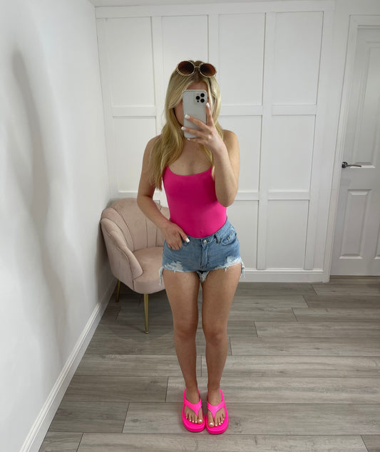 IZABELLE Mid Blue Ripped Shorts